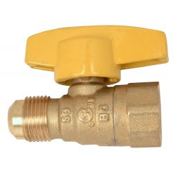 1/4-Turn Gas Valve Straight Stop - 1/2 Flare x 1/2 FIP