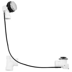 PVC 35 in. Cable Drive Bath Waste & Overflow